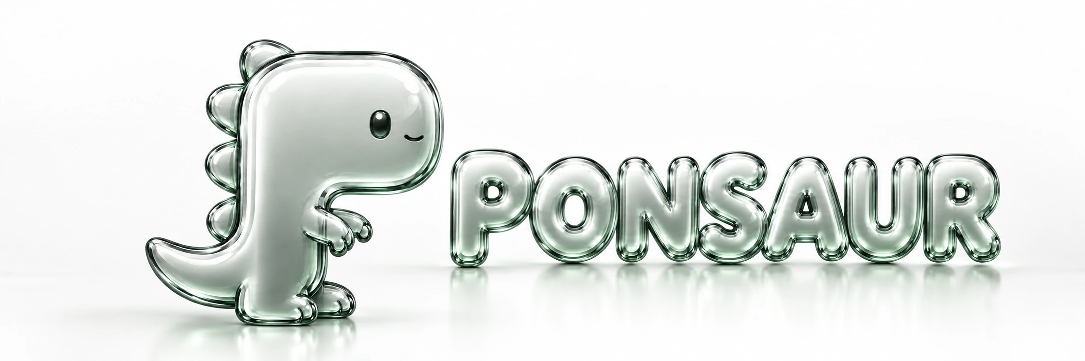 PONSAUR beside its glossy glass wordmark